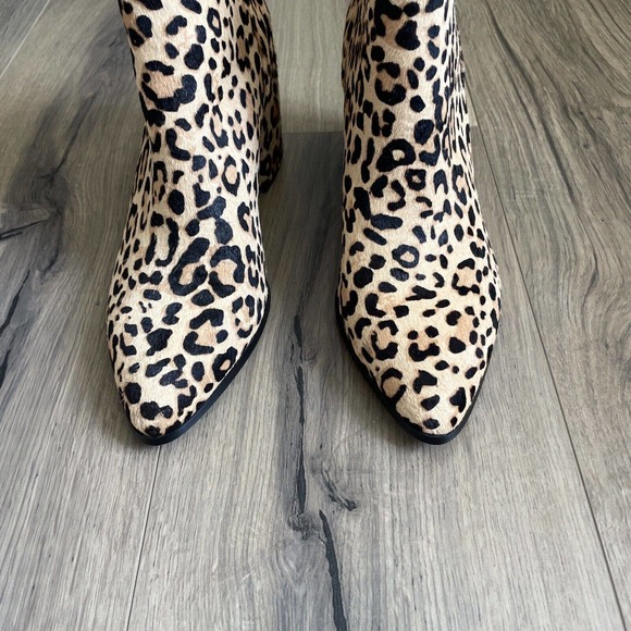 Steve Madden Womens Size 10 JILLIAN Calf Hair Leopard Print Booties Ankle Boot - Picture 7 of 16